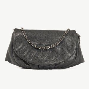 Chanel 12A Anthracite Caviar CC Half Moon WOC